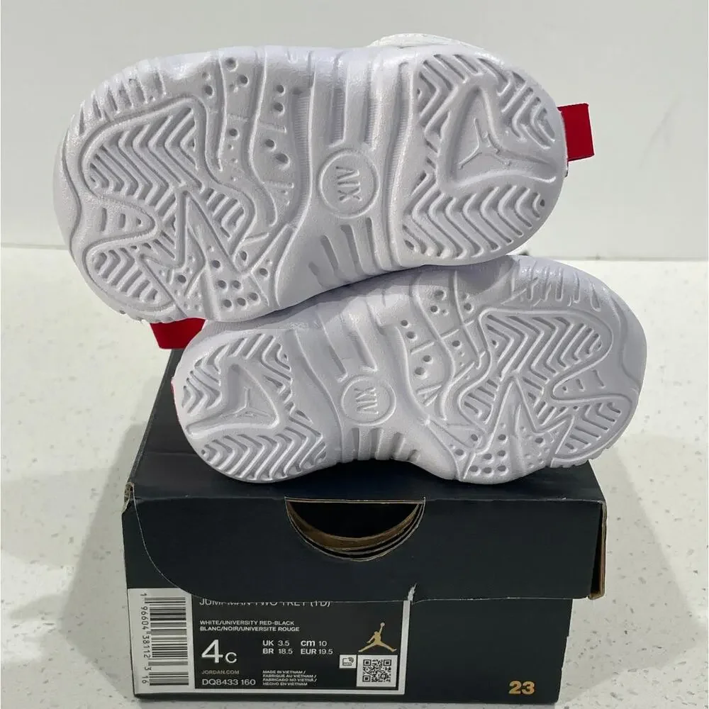 NEW Air Jordan Jumpman Two Trey 4C Toddler White/Red (DQ8433 160)
